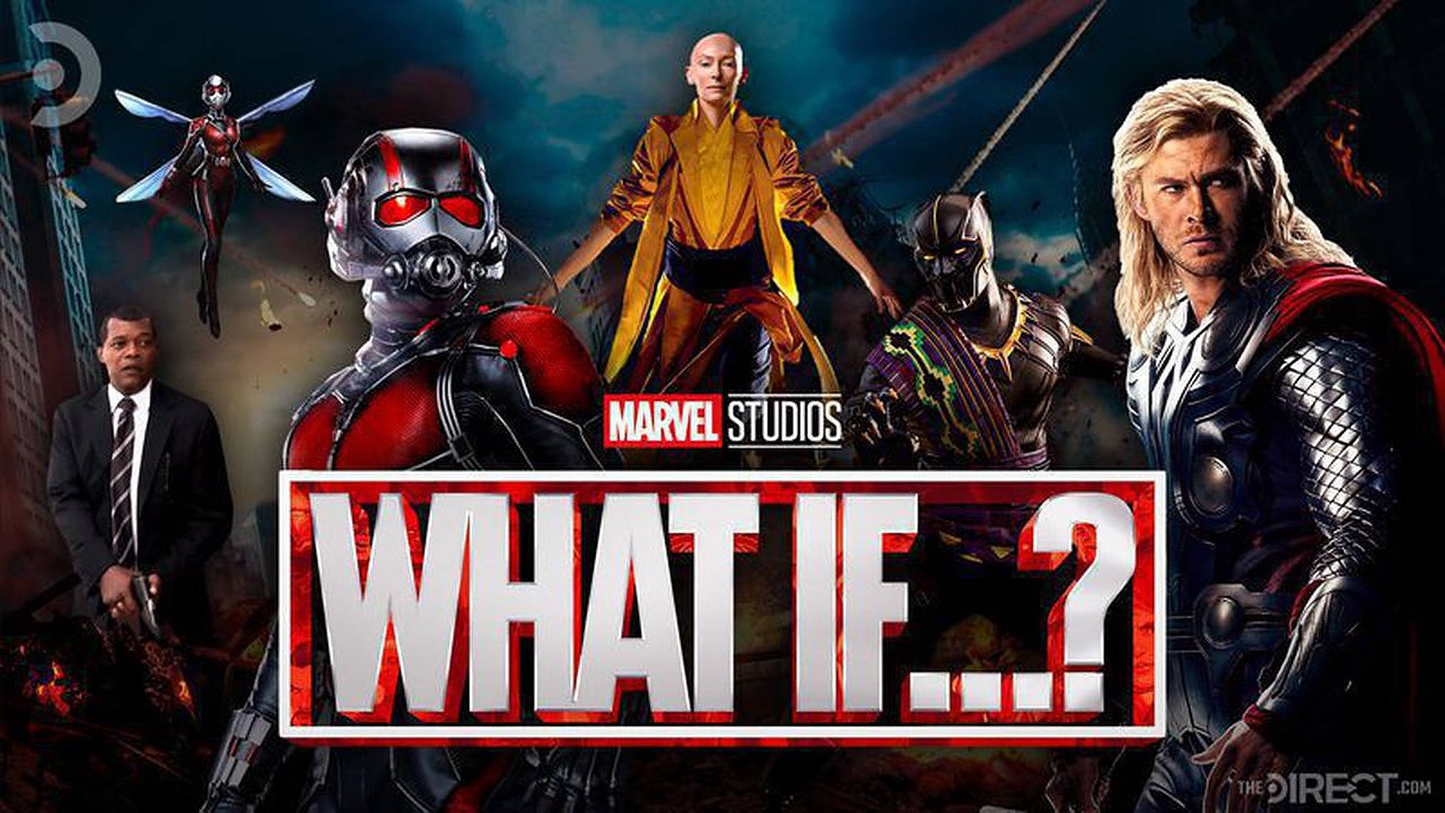 Marvel What If...? 海報，包含超級英雄 Ant-Man、Wasp、Thor、Black Panther 和 Wong。