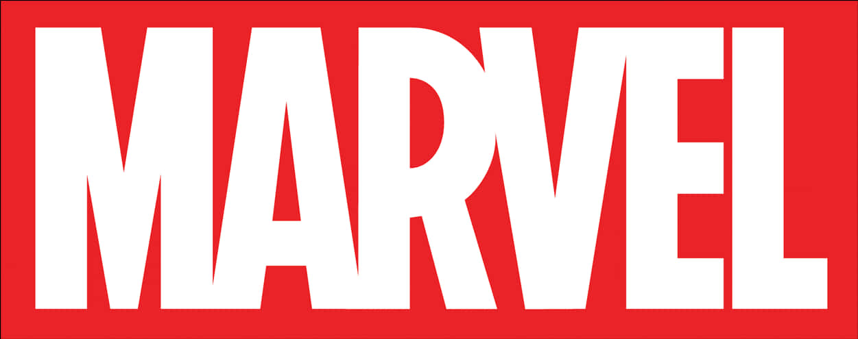 漫威標誌紅底白字 壁紙 — 粗體白色 'MARVEL' 文字，使用厚實的無襯線字體，居中在純紅色背景上。