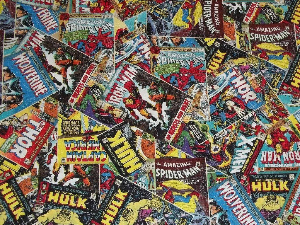 一堆復古Marvel漫畫書，有蜘蛛俠和變形俠醫等超級英雄。