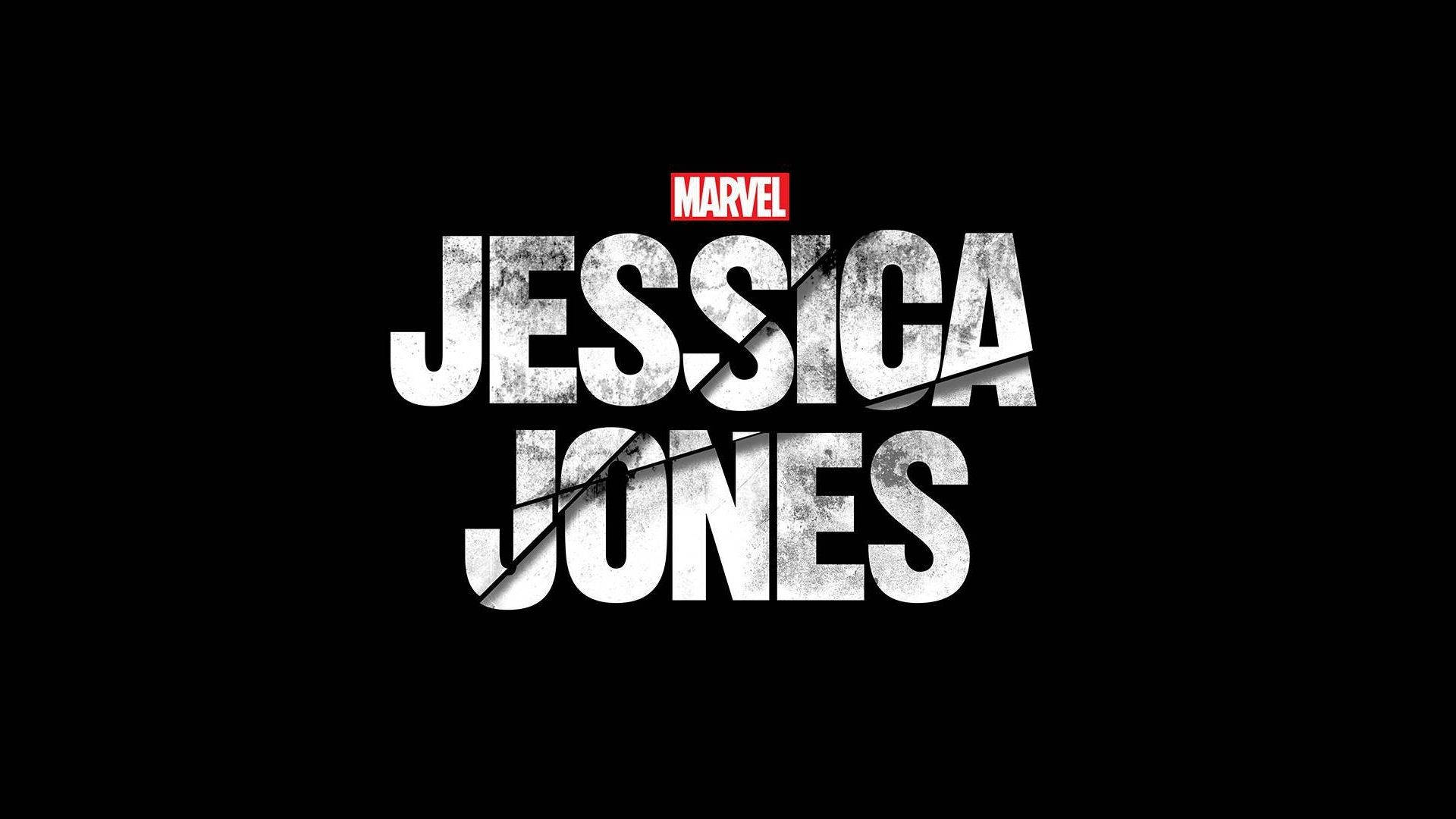 Marvel Jessica Jones 標題卡，黑色背景上有粗體白色文字和紅色標誌。