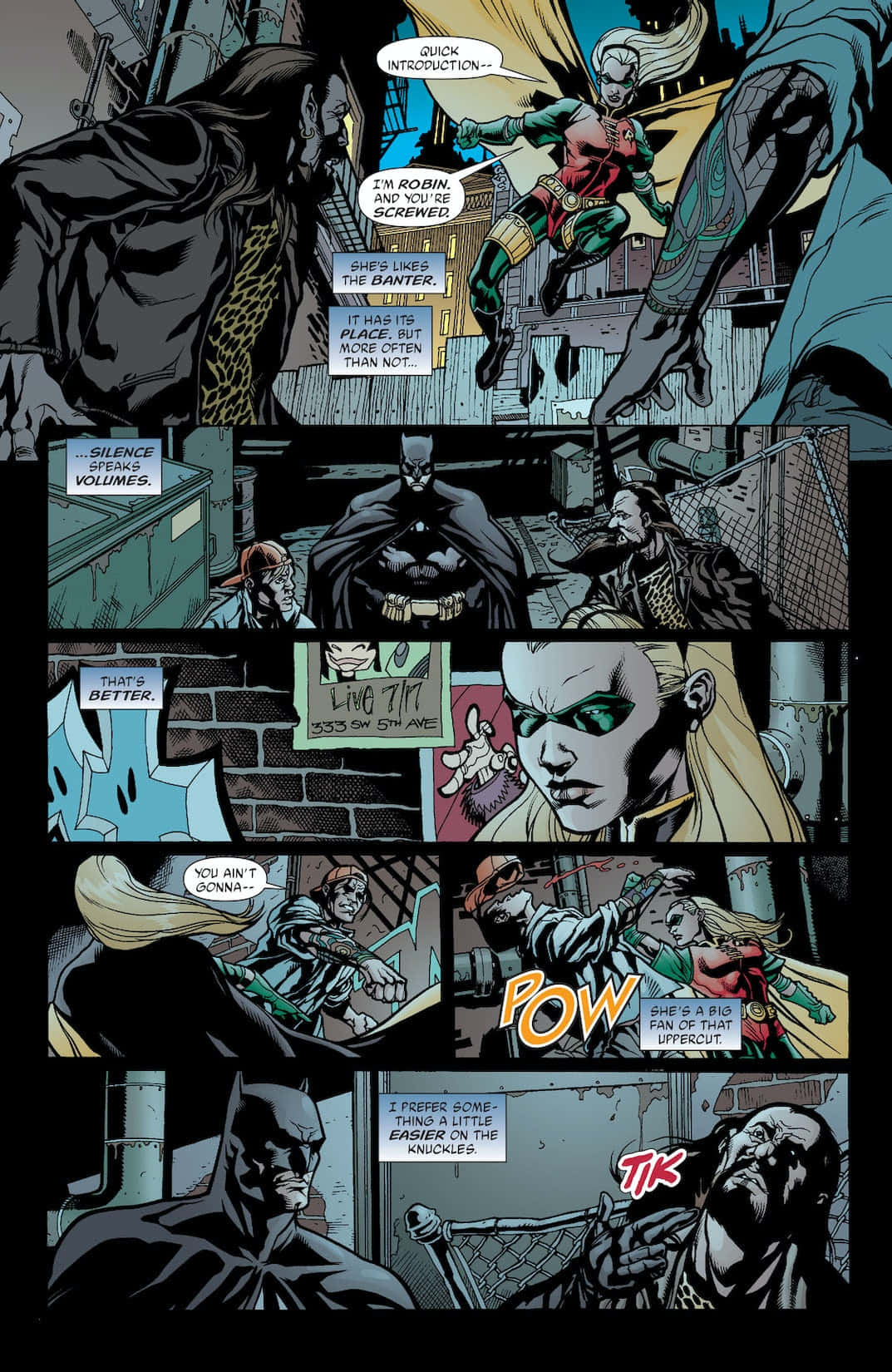Batman War Games 桌布 壁紙 — 漫畫書面板顯示蝙蝠俠和羅賓在 gritty 城市戰鬥中與反派和動態動作線條。