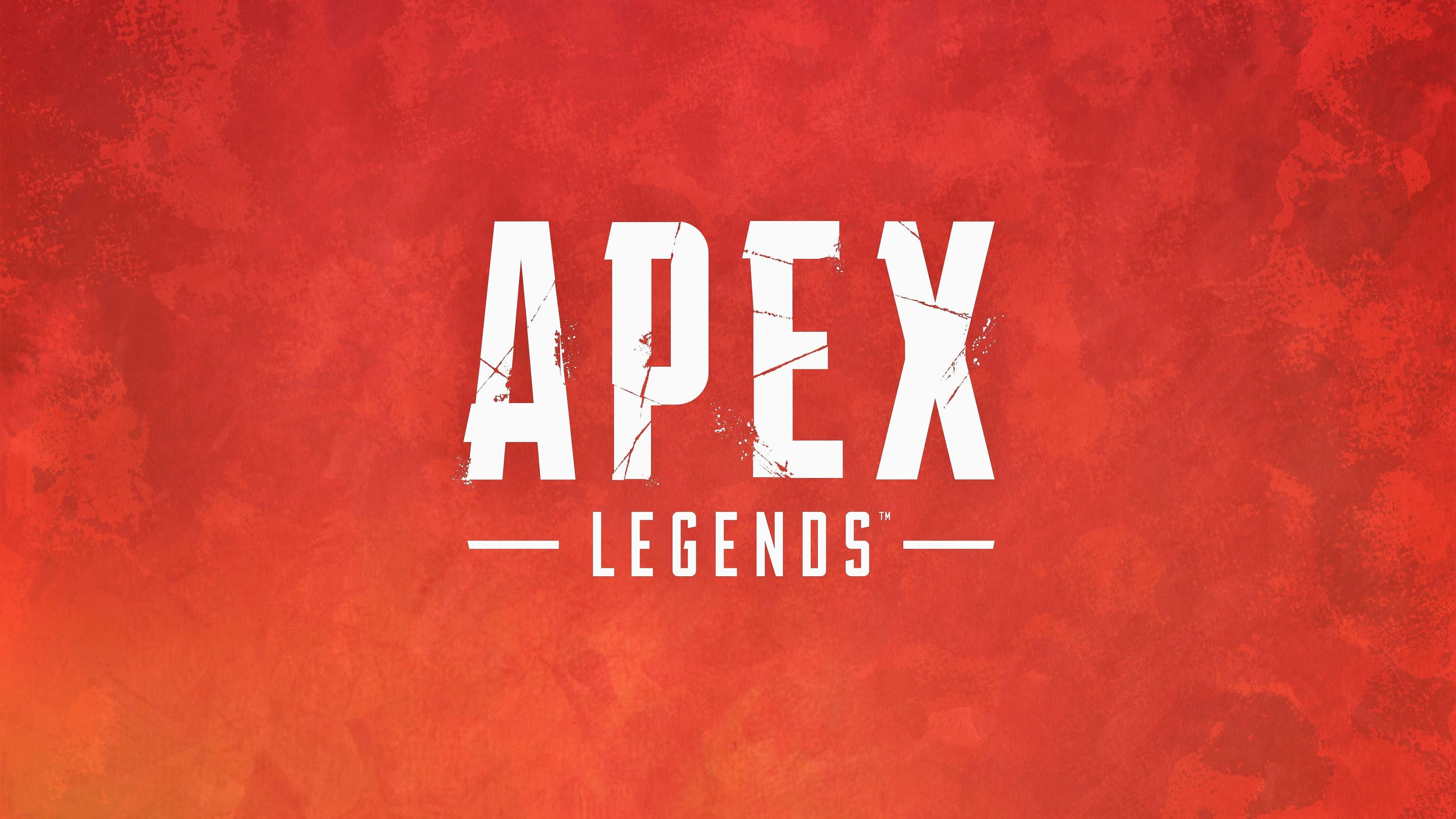 潛入充滿腎上腺素的Apex Legends世界 壁紙 — 粗體白色 'APEX LEGENDS' 文字帶有裂紋紋理，在火紅橙色漸變背景上脫穎而出。