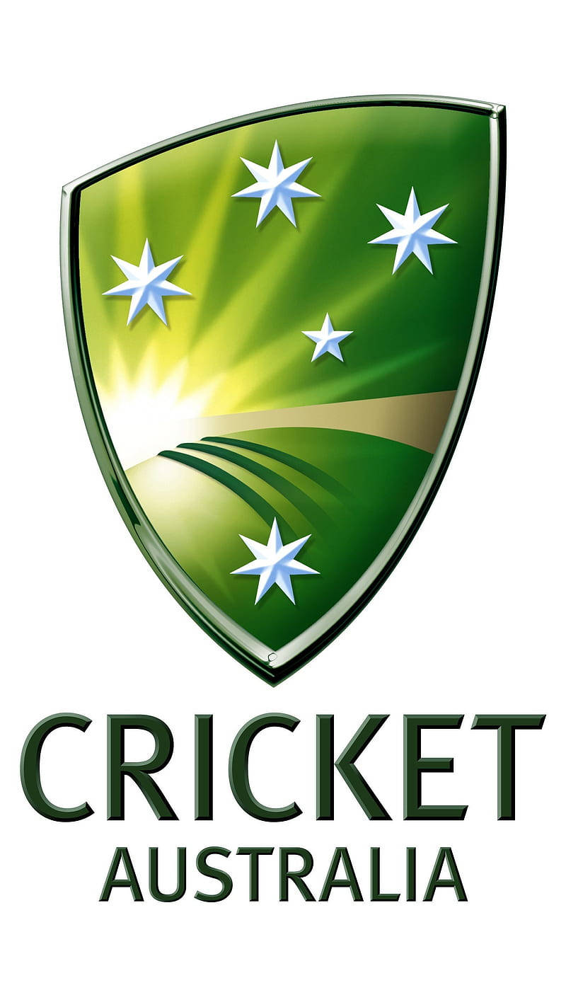 Cricket Australia 標誌，特色是帶有星星和山丘的綠色盾牌。