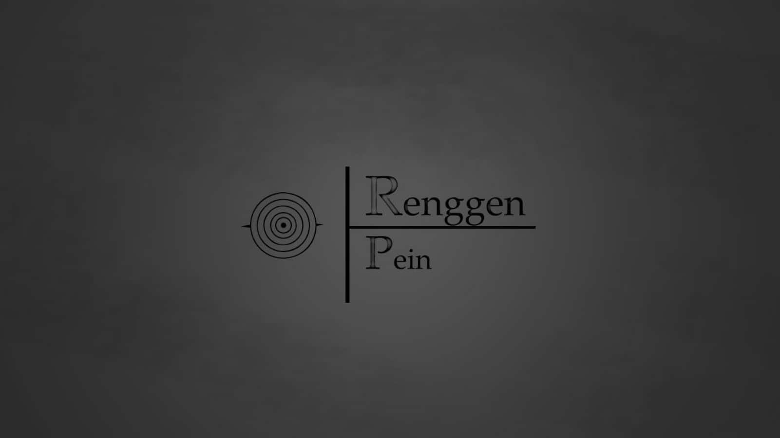 Renggen Pein 標誌，帶有圓形圖標，背景為紋理深灰色。
