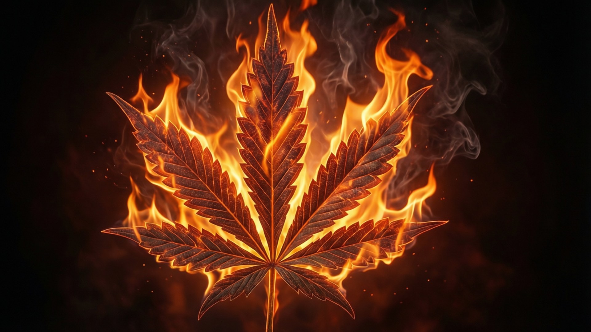 火焰大麻葉 壁紙