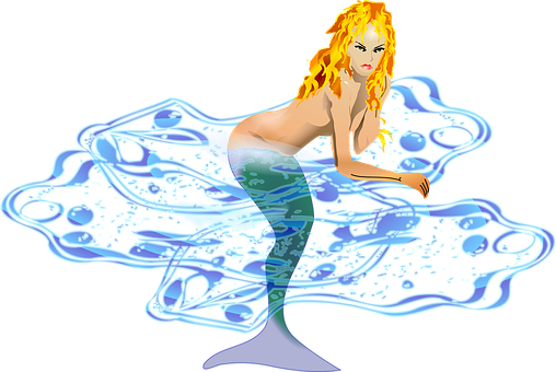 火焰髮色美人魚藝術 壁紙
