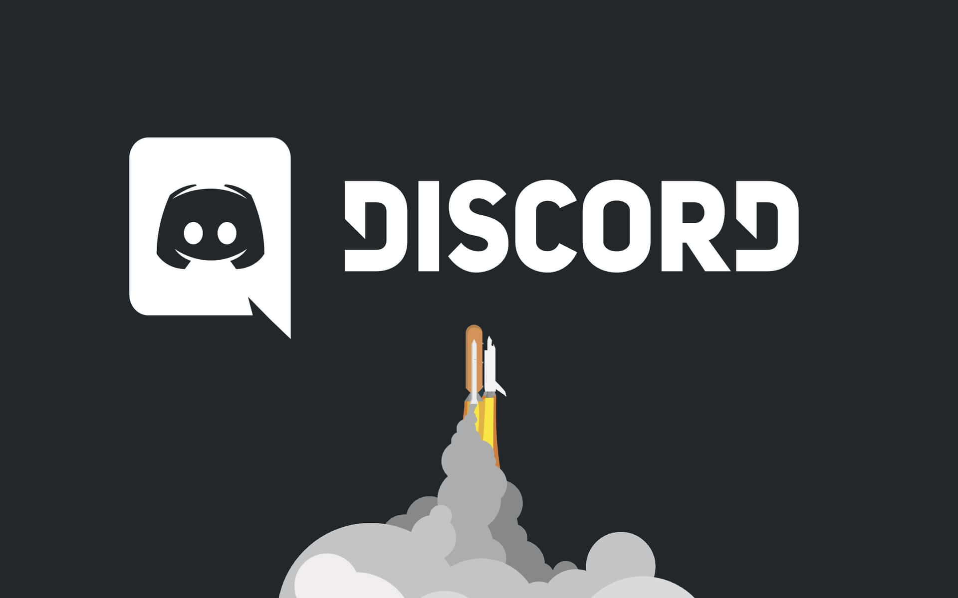一枚火箭在深色背景上發射，上方帶有 Discord 標誌。