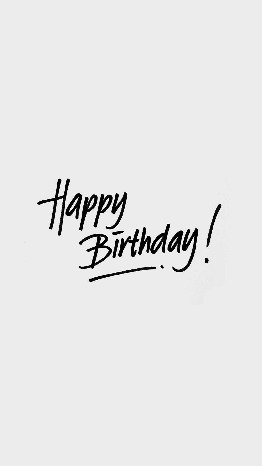 淺灰色背景上的手寫Happy Birthday文字