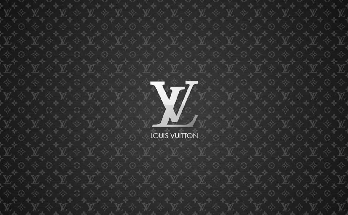 Louis Vuitton 標誌在 monogram 圖案背景上