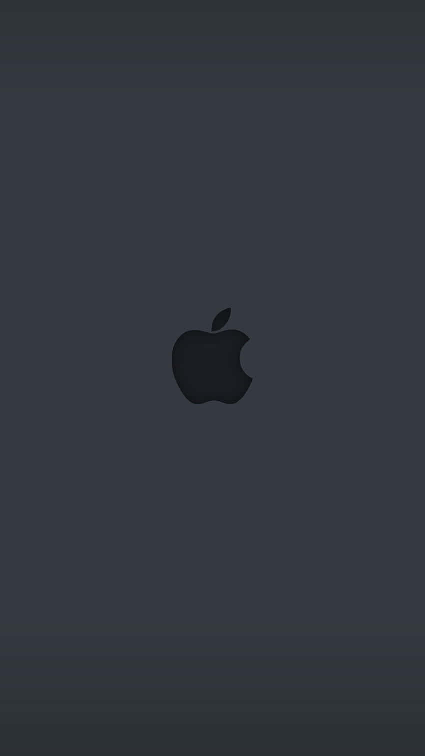 黑色Apple標誌居中在深灰色背景上。