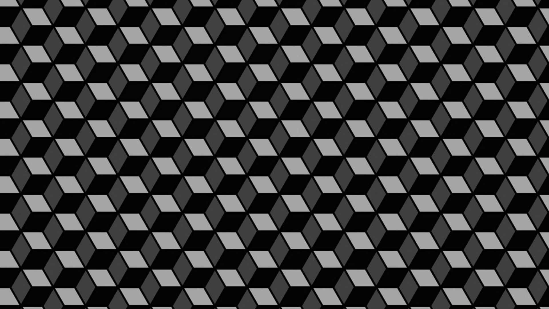 Optical Illusions 桌布 壁紙 — 灰階重複3D立方體嘅光學錯覺牆紙，營造迷人嘅深度效果。