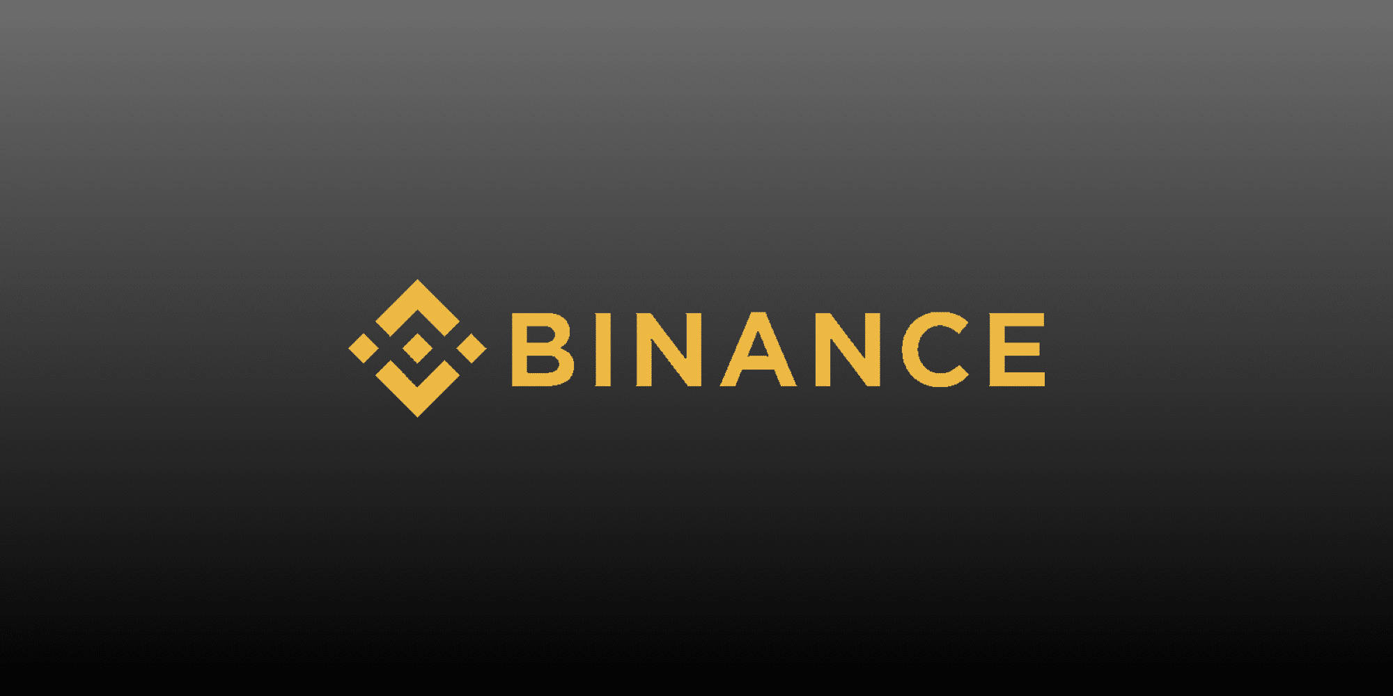 灰黃 Binance 壁紙 — 金色文字和符號的Binance標誌，居中在深色漸變背景上。
