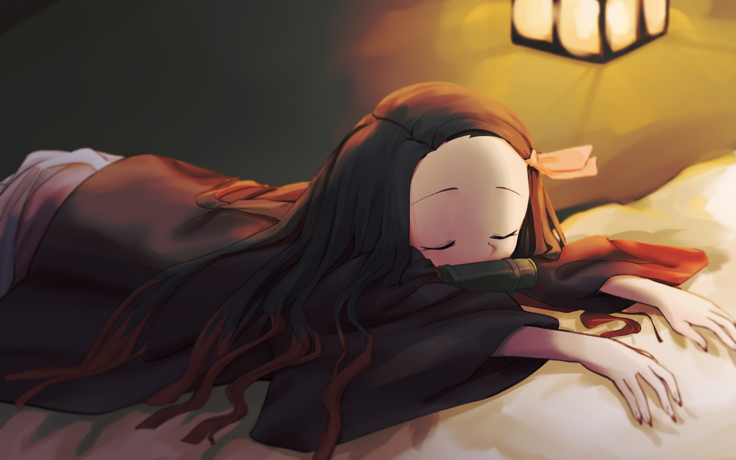 灶門祢豆子背景 — 鬼滅之刃 火鬼 壁紙