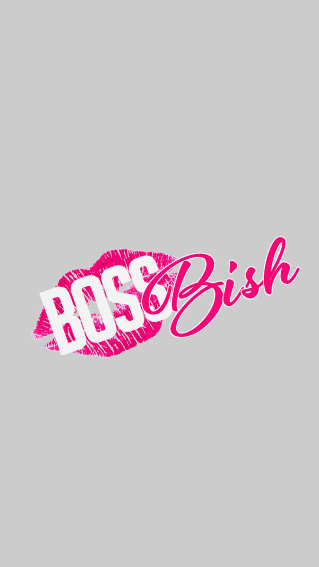 帶有「BOSS Bish」文字設計的粉紅色唇膏吻痕。