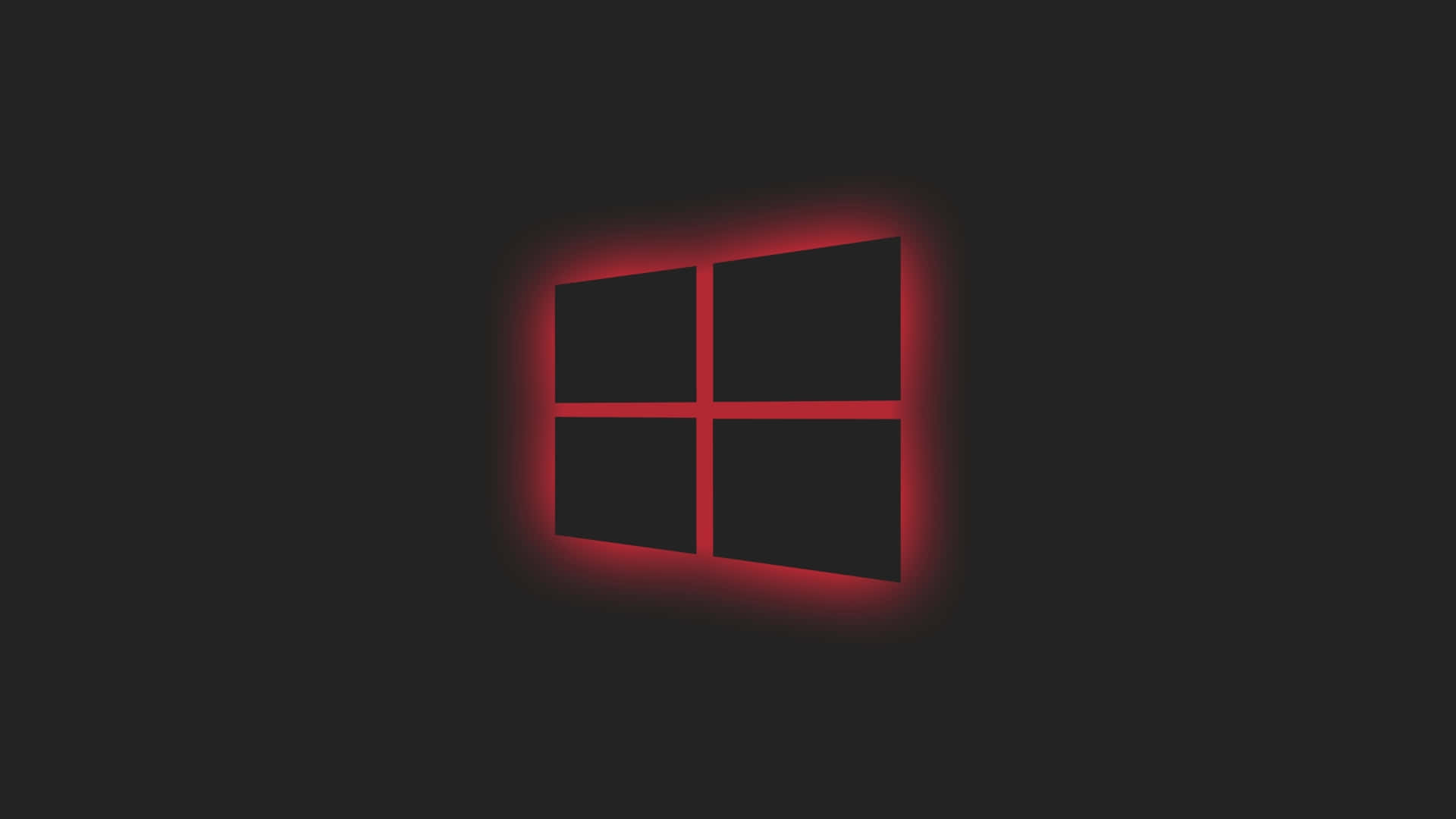 深色背景上發光的紅色Windows標誌