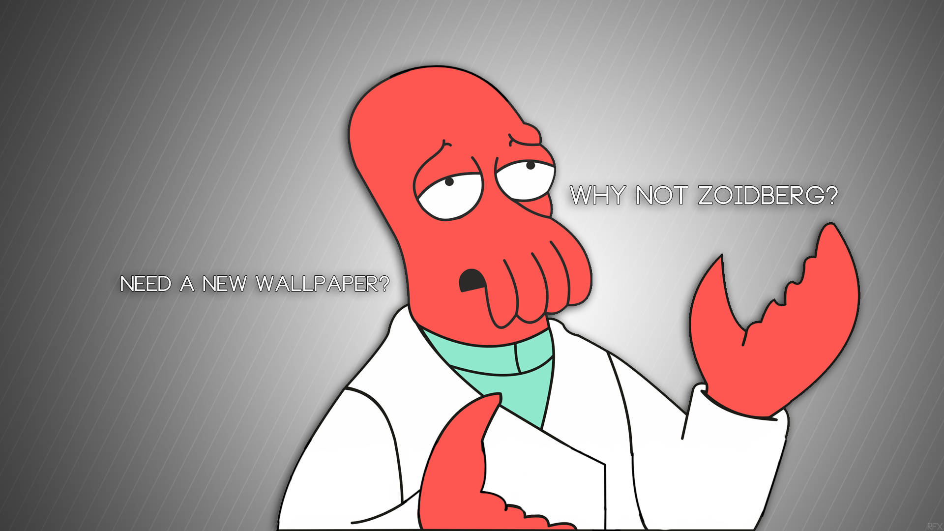 紅色卡通龍蝦穿著實驗袍問為什麼不是Zoidberg。
