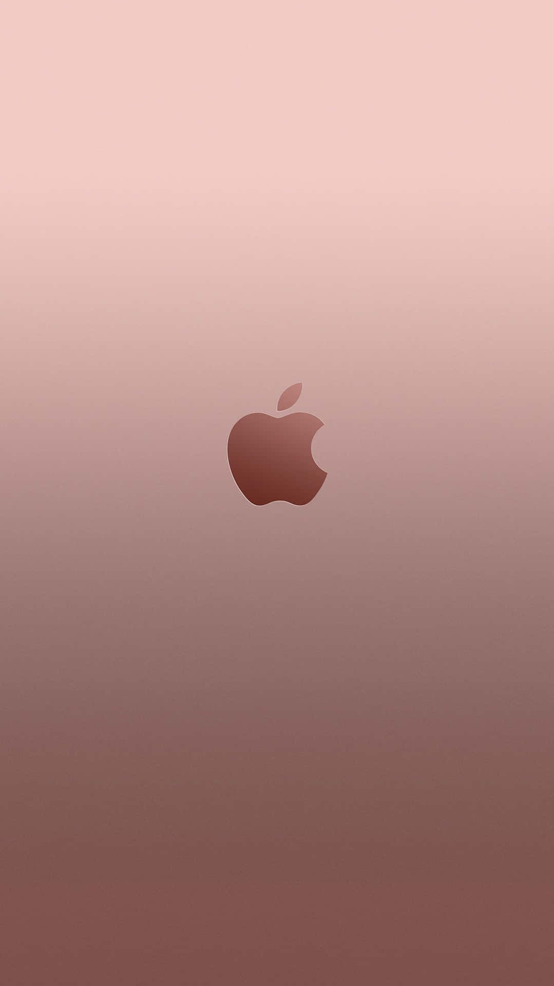 Apple標誌居中於玫瑰金漸變背景上。