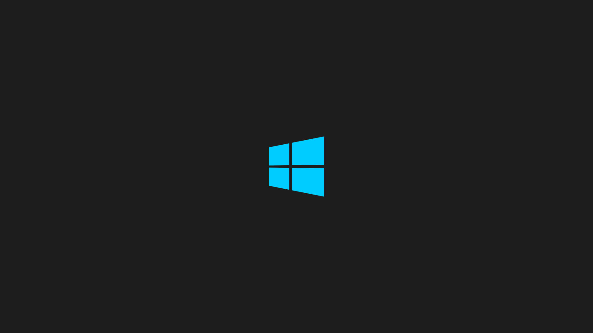 為您的桌面換上令人驚豔的 Windows 壁紙 — 一個明亮的藍色Windows標誌居中於純黑色背景上。