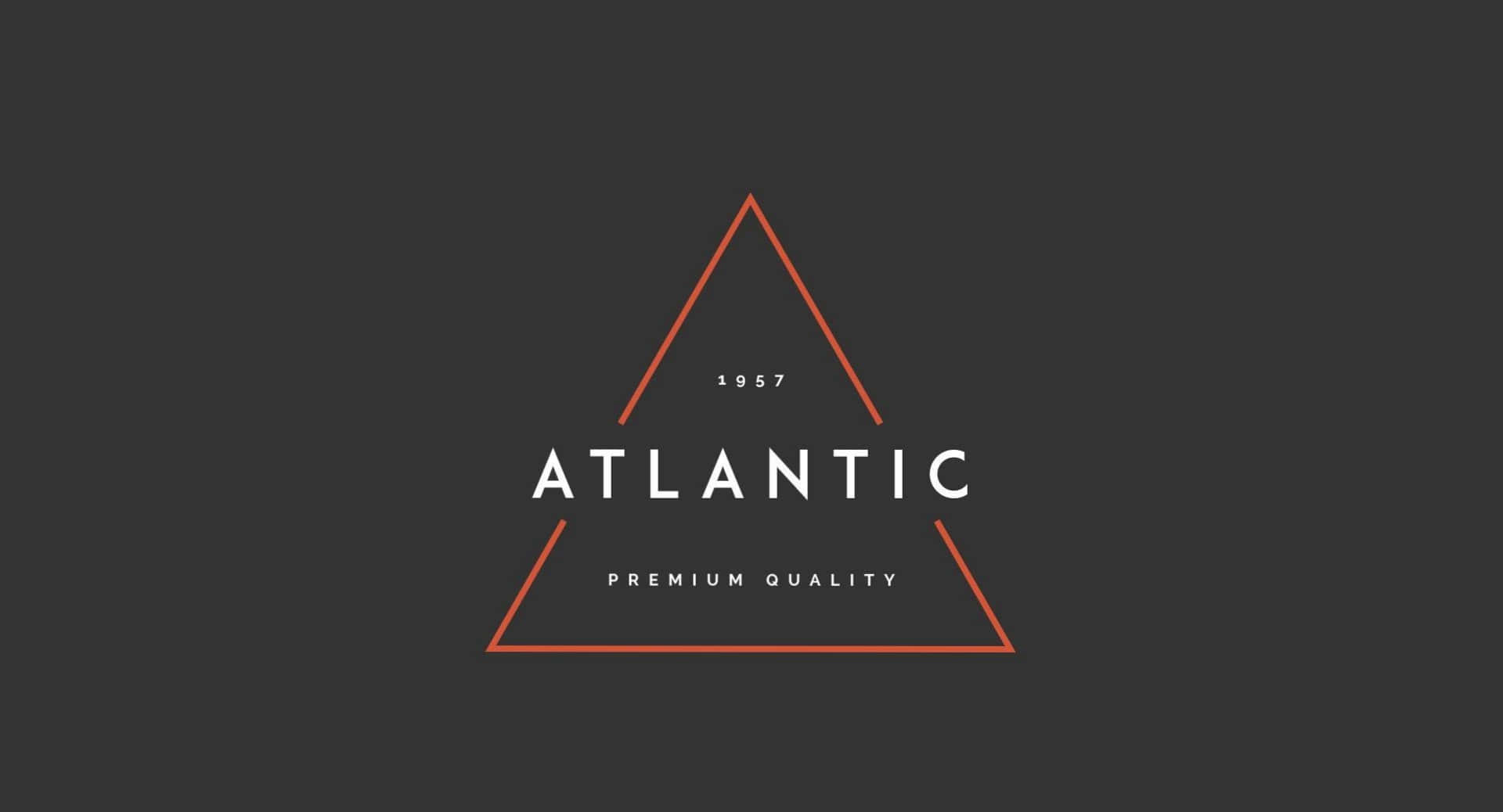 Atlantic 品牌標誌，橙色三角形和文字在深灰色背景上。