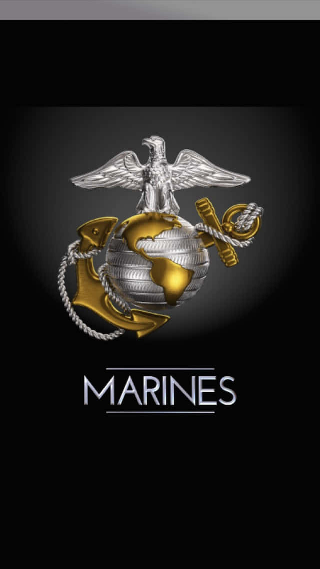 深色背景上帶有老鷹、地球和錨的 Marines 徽章
