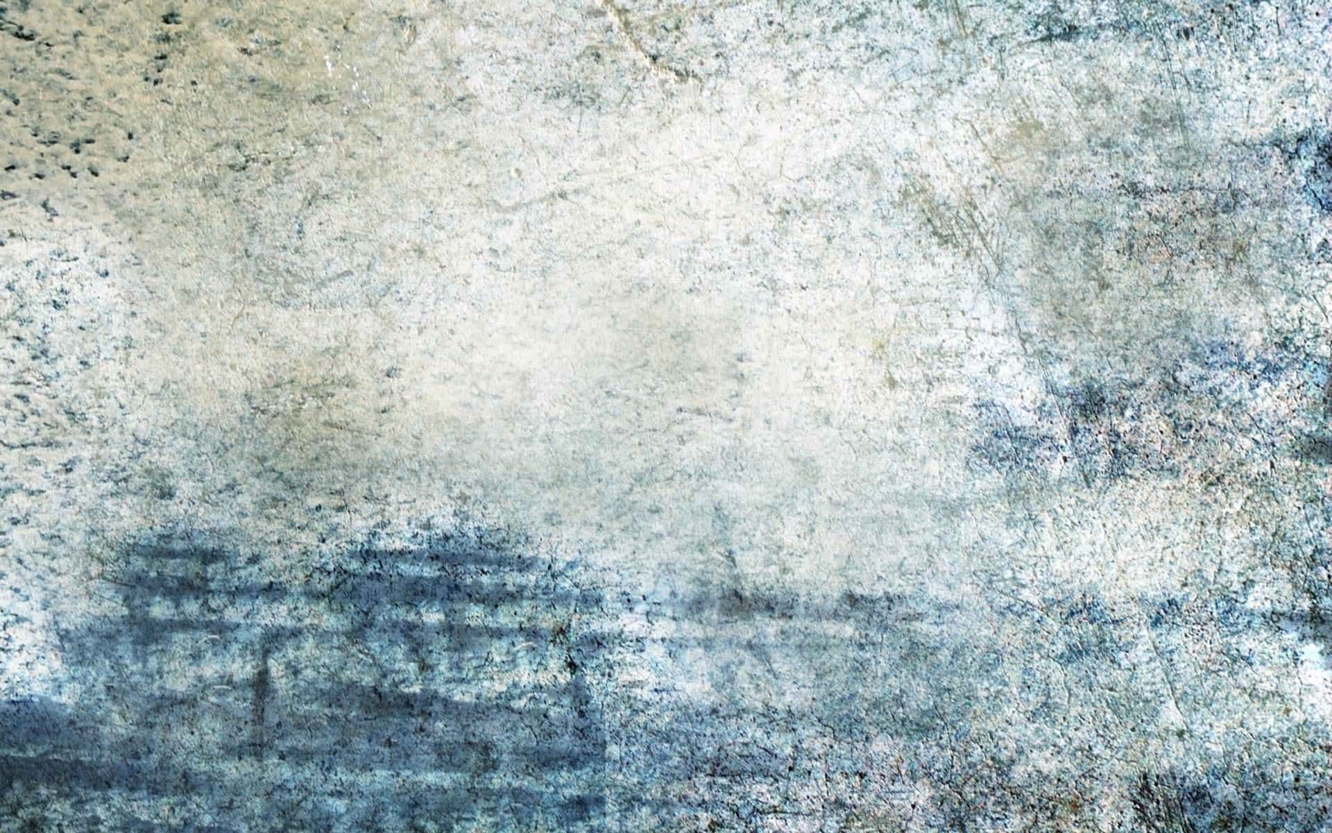無縫白色磨砂背景 壁紙 — 一面風化的混凝土牆，帶有褪色的藍色和灰色污漬及粗糙質感。