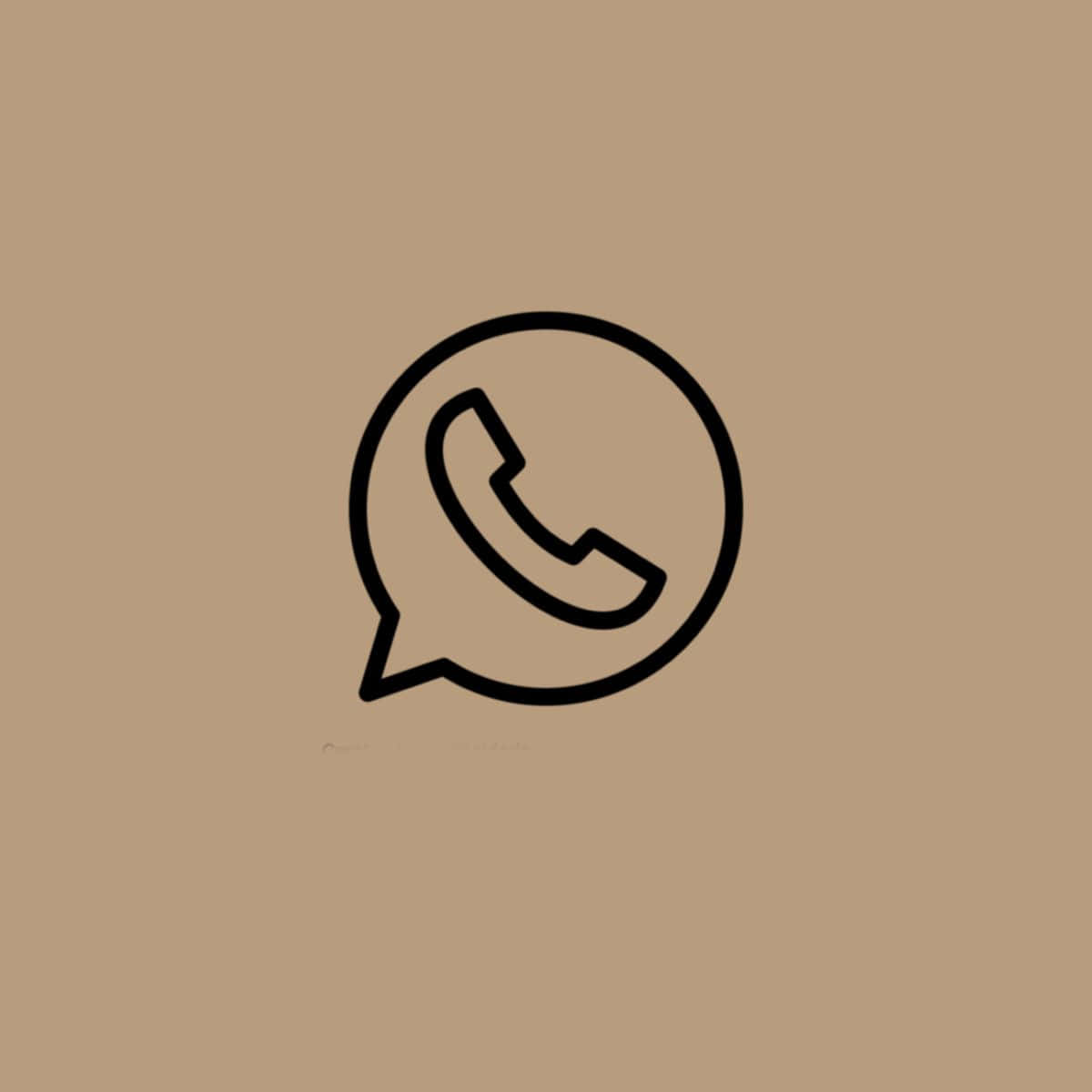 米色背景上的黑色線條WhatsApp標誌