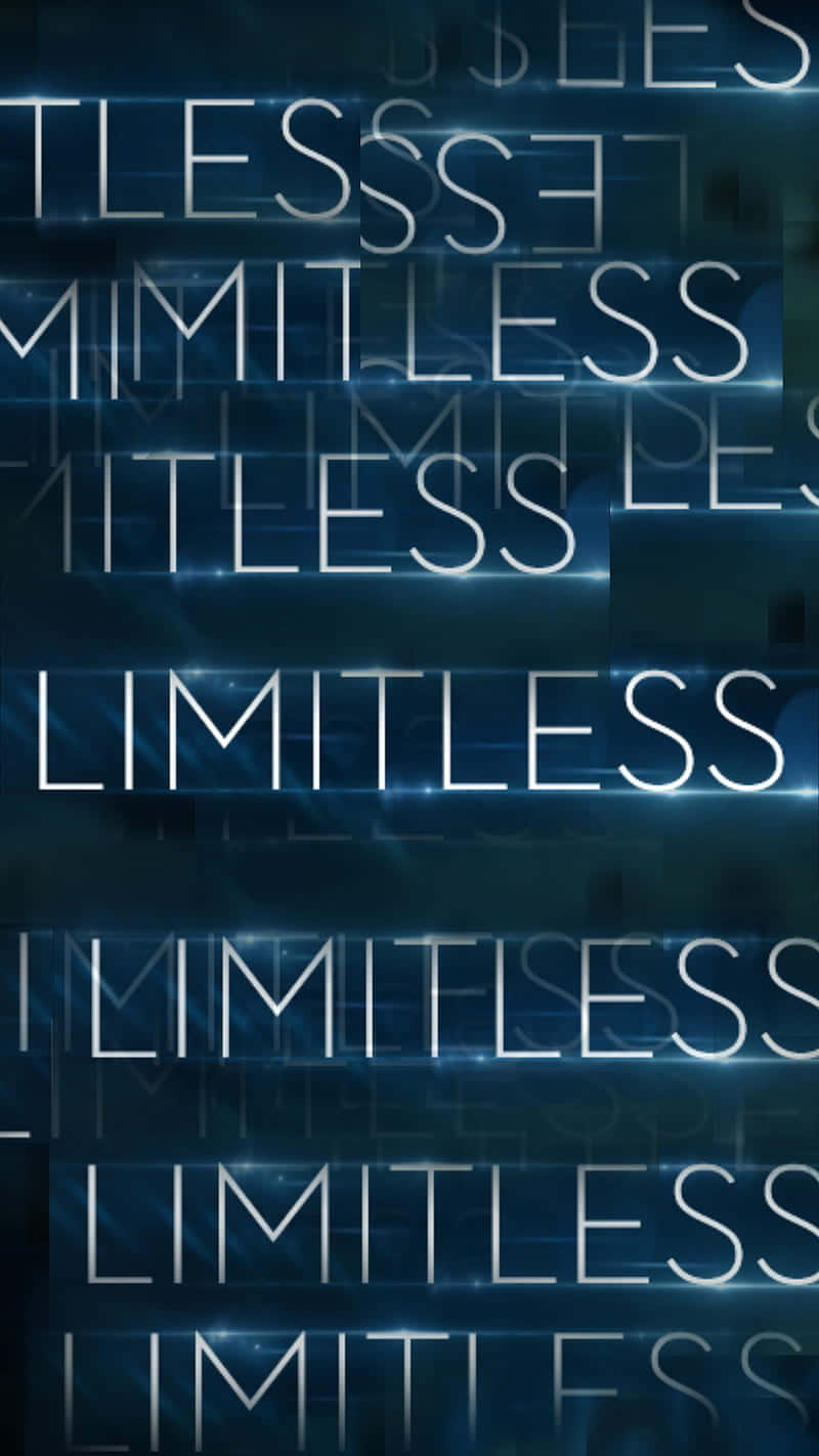 在數位抽象背景中分層的霓虹發光文字，顯示 limitless。