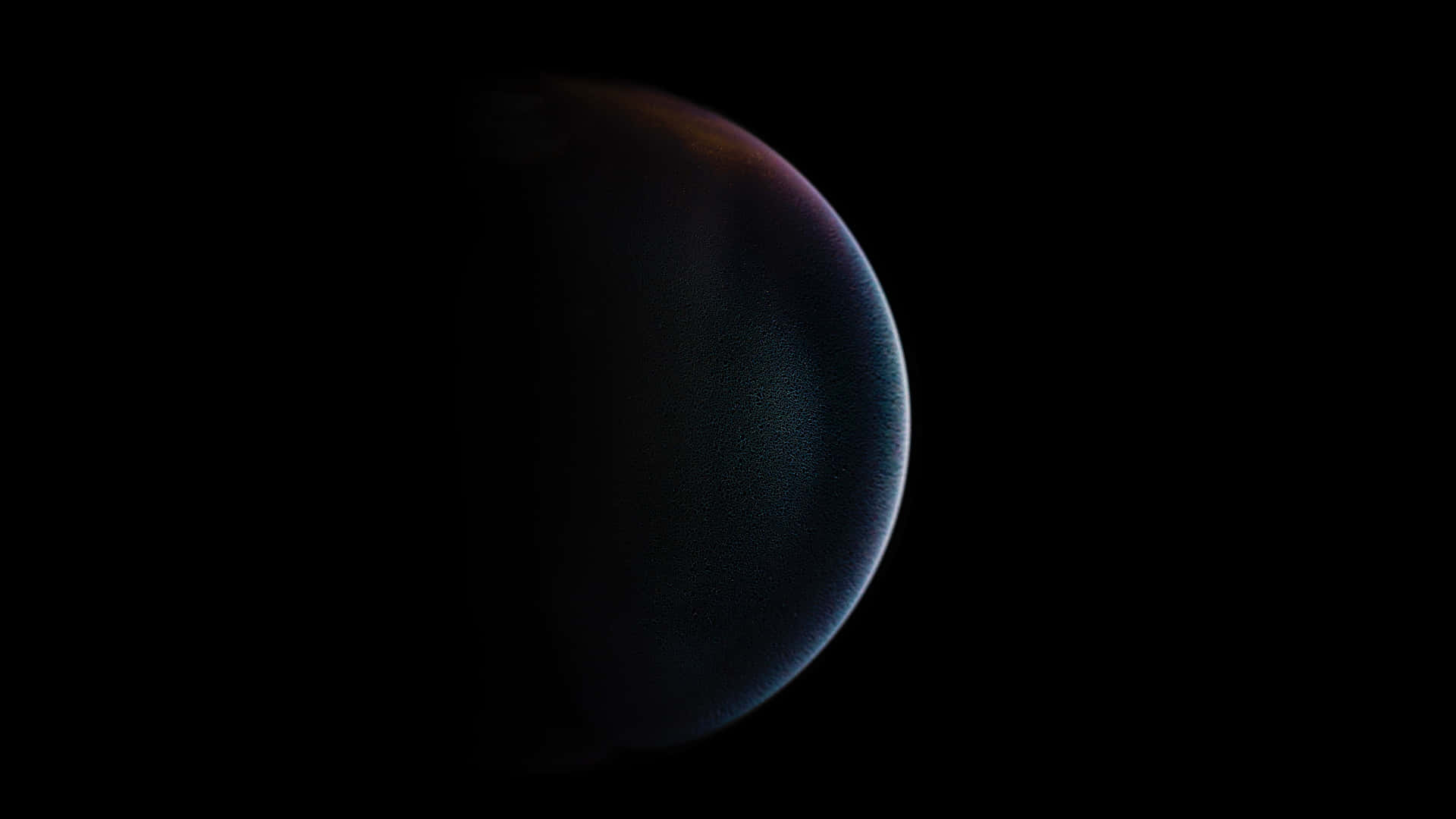 太空中一顆帶有發光大氣邊緣的黑暗行星。