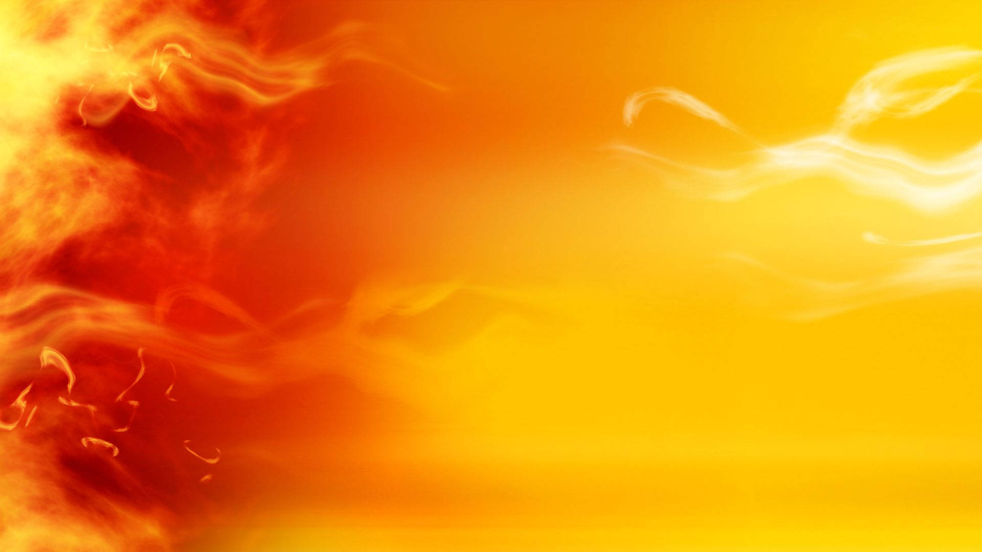 煙火高溫 壁紙 — 充滿活力的抽象火焰在熾熱的橙色和金色中旋轉，映襯著發光的漸變背景。