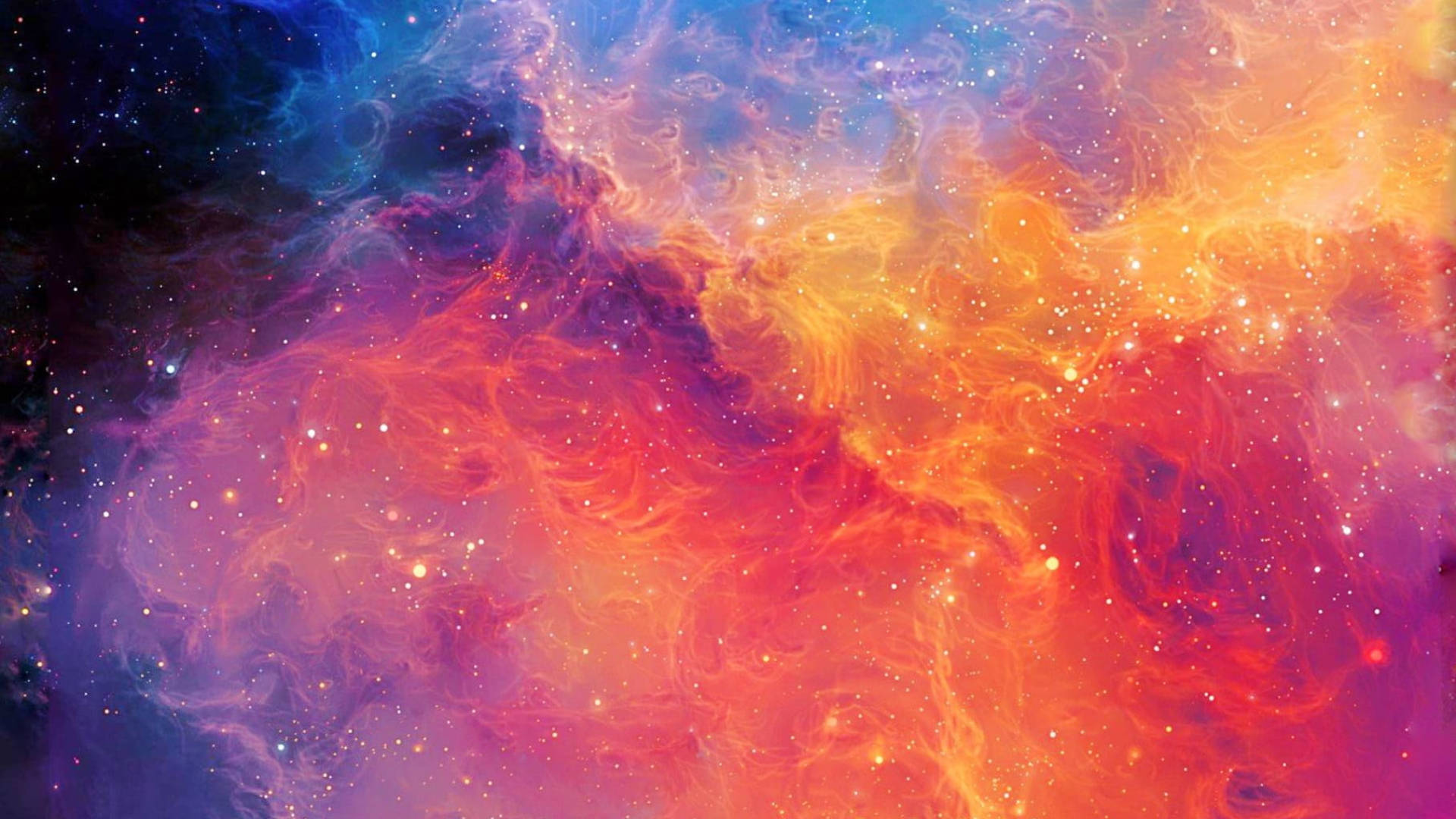 色彩繽紛的宇宙星雲，帶有旋轉的氣體和深空中發光的星星。
