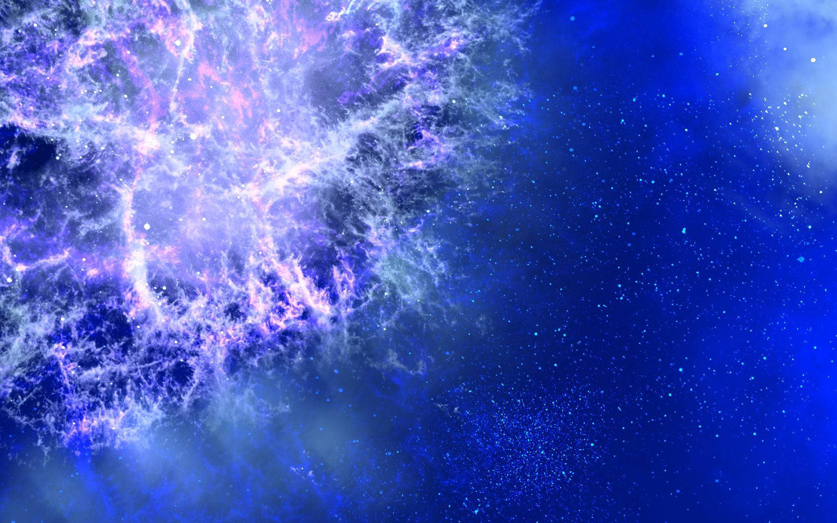 充滿活力的紫色和藍色宇宙星雲，在深空中帶有星星。