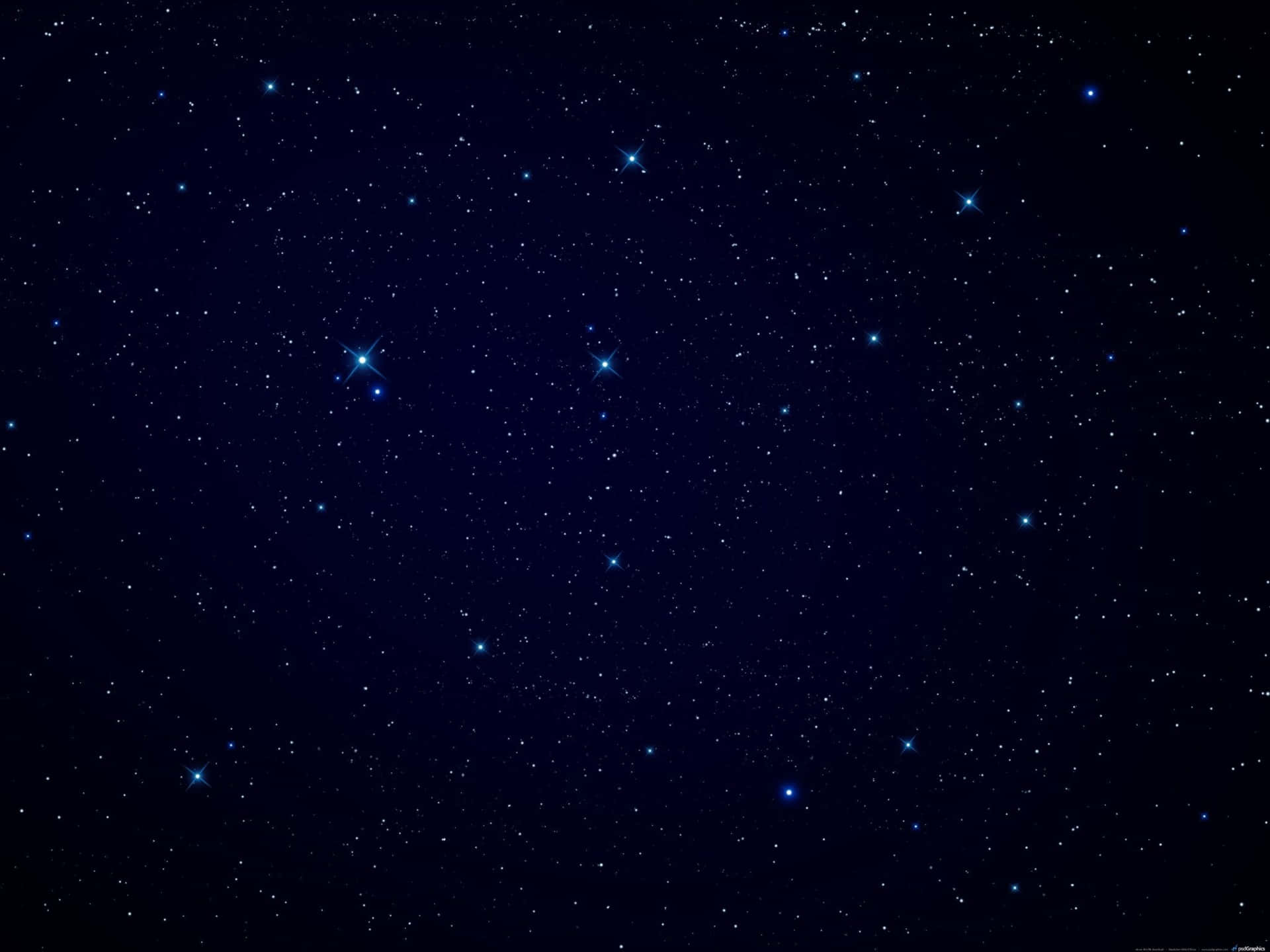 深藍色夜空，散落著閃爍的星星。