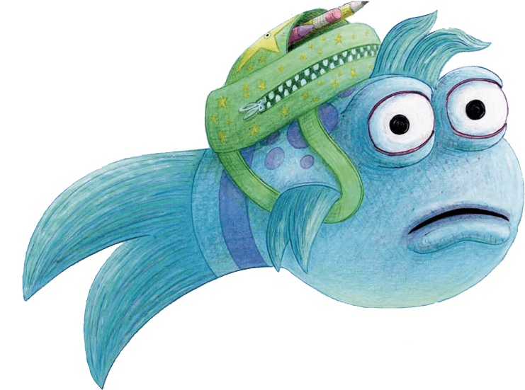 煩惱魚卡通插圖 壁紙