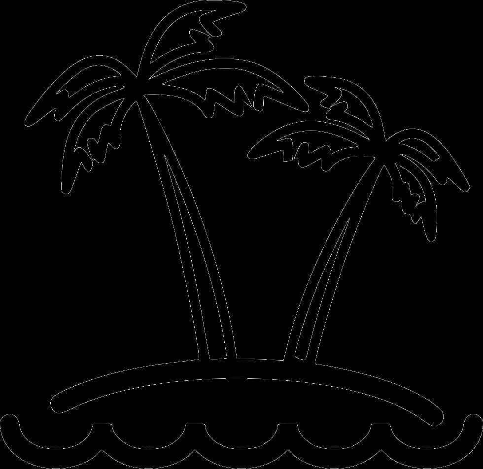 熱帶島嶼線條藝術 壁紙