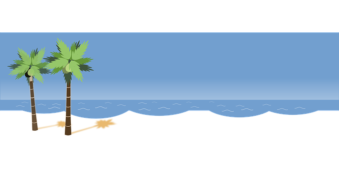 熱帶海灘剪影 壁紙