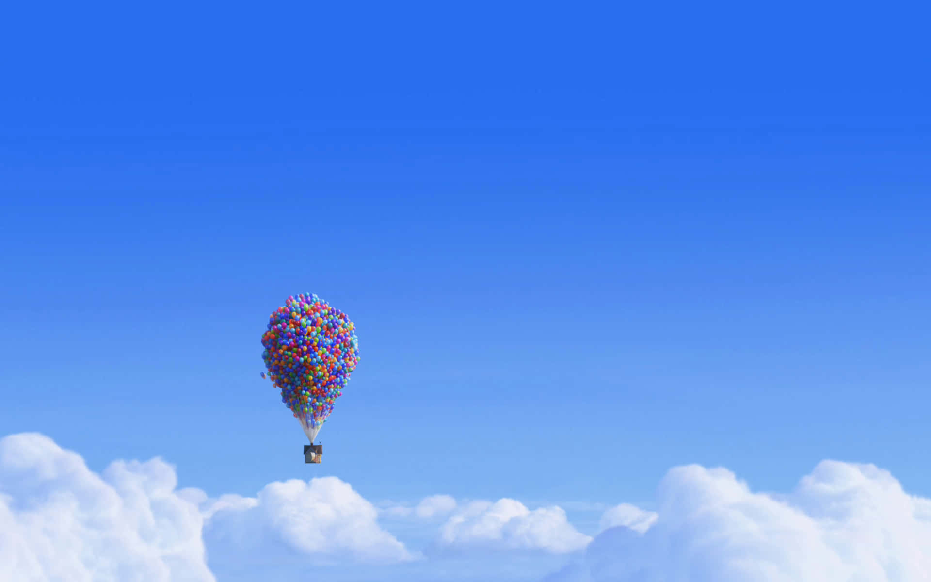 熱氣球在天空中飛行 壁紙