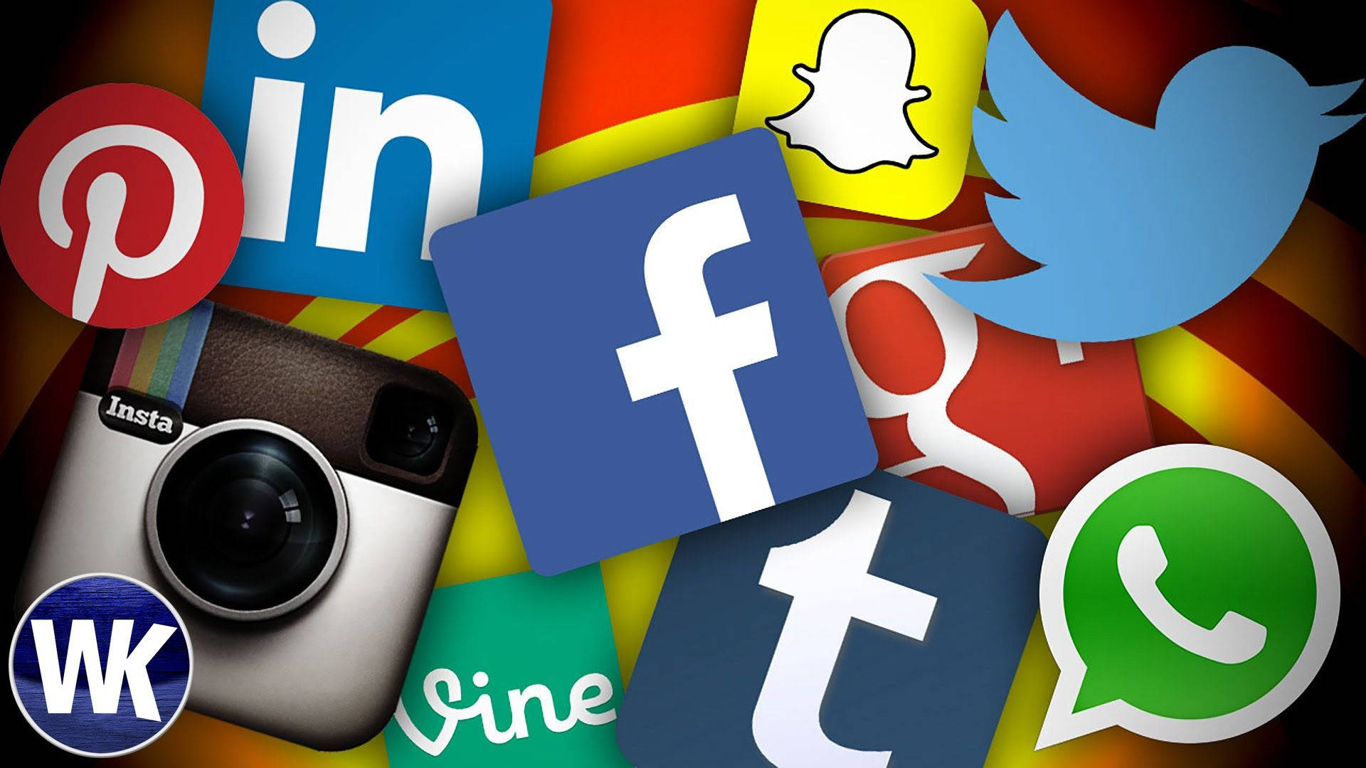社交媒體應用程式圖標集合，包括 Facebook、Instagram、Twitter 和 Snapchat。