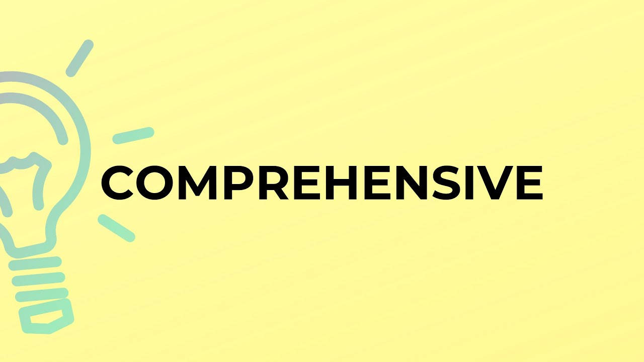 黃色背景上燈泡圖示旁邊的粗體單詞 comprehensive