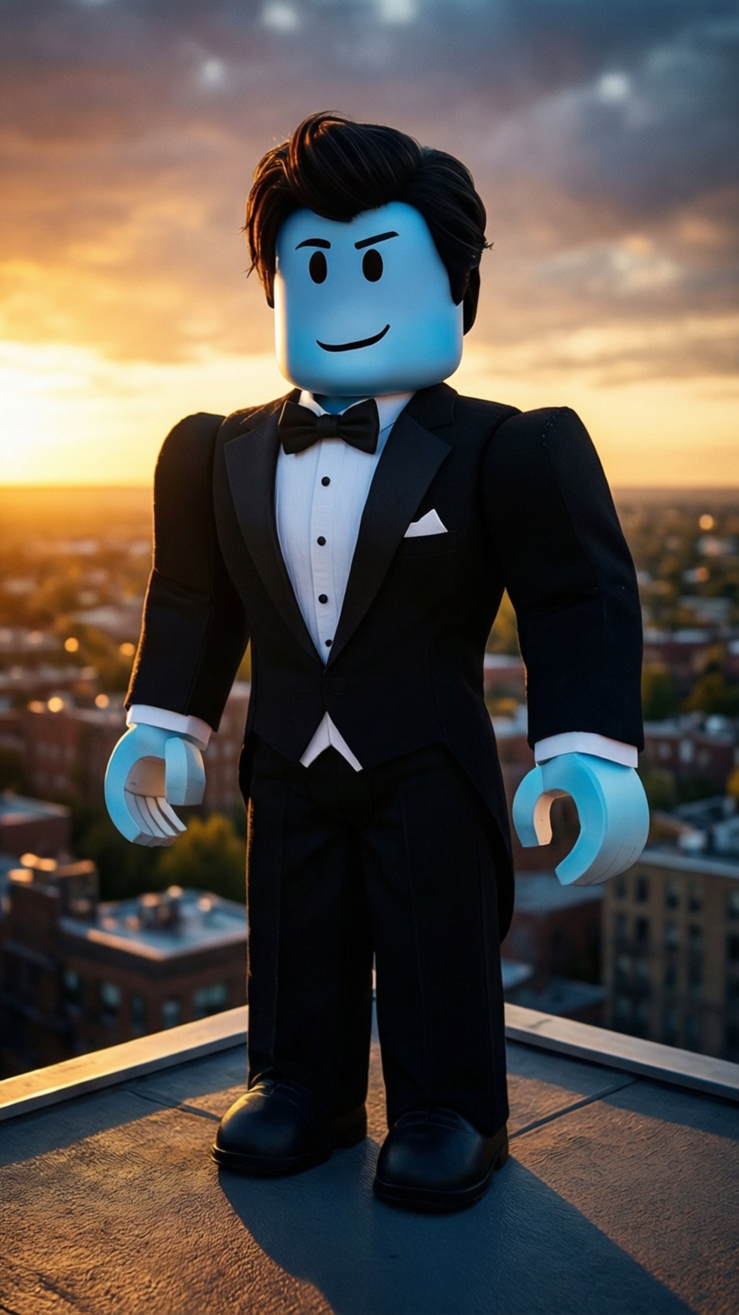 燕尾服造型Roblox角色天台 壁紙