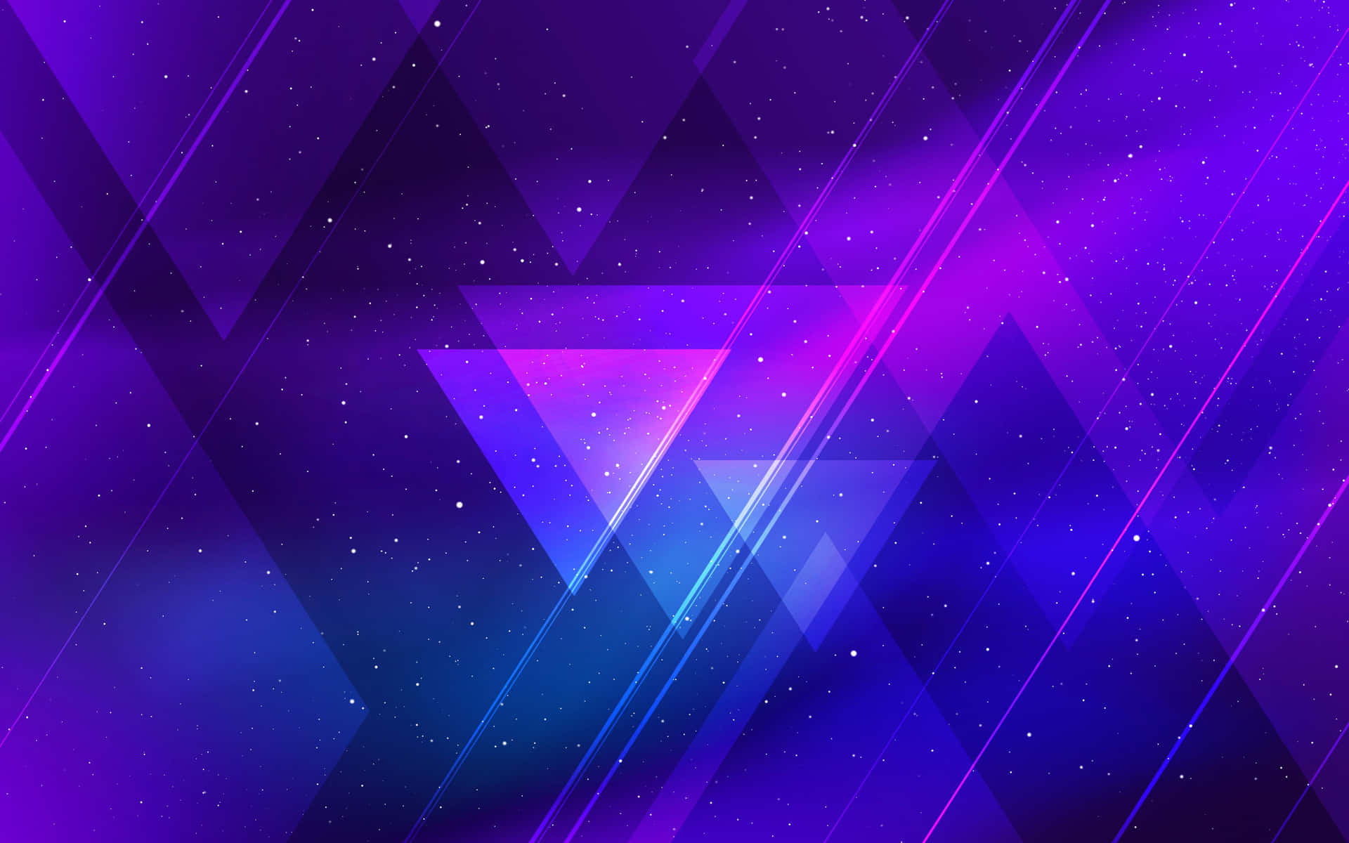 帶有發光三角形和星空宇宙背景的抽象數位藝術。