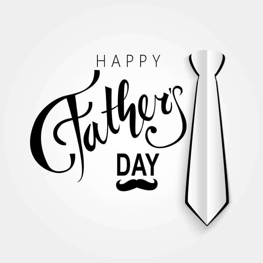 Happy Father's Day 文字與領帶和鬍子圖形