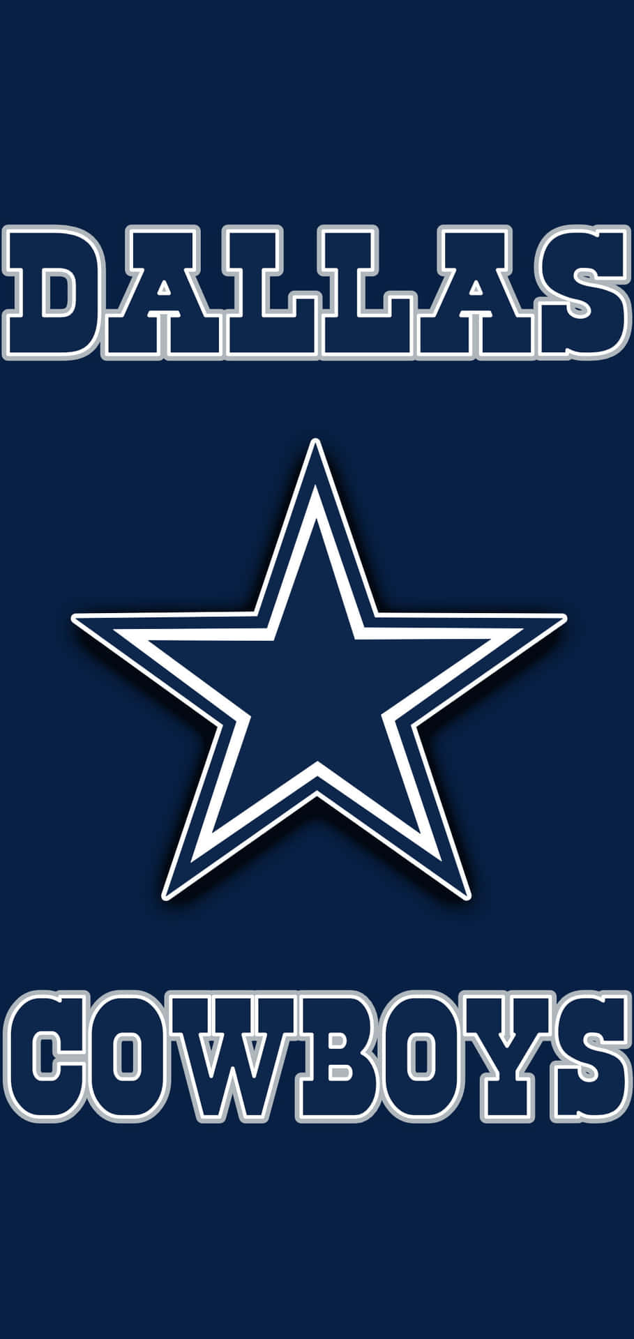 達拉斯牛仔隊NFL球隊標誌，星星和文字在藍色背景上。