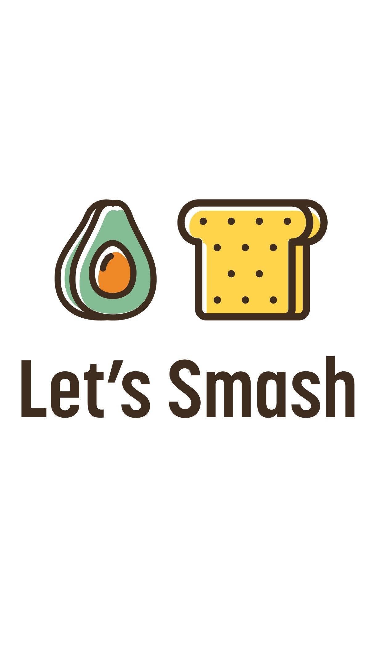 Fruit 桌布 壁紙 — 牛油果和餅乾的極簡插圖，附有文字 Let's Smash。