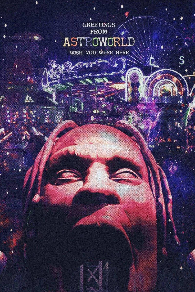 微笑的臉，背景是嘉年華和星空。