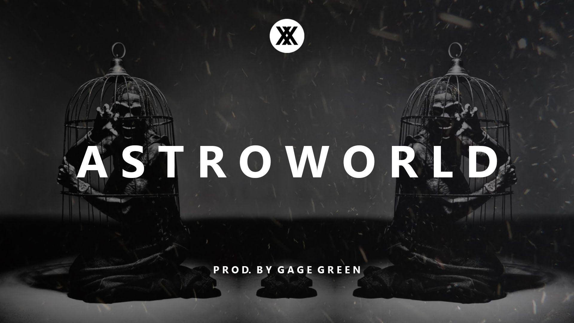 兩個鳥籠中的骷髏人物，在黑暗粗糙的場景中帶有「ASTROWORLD」文字。