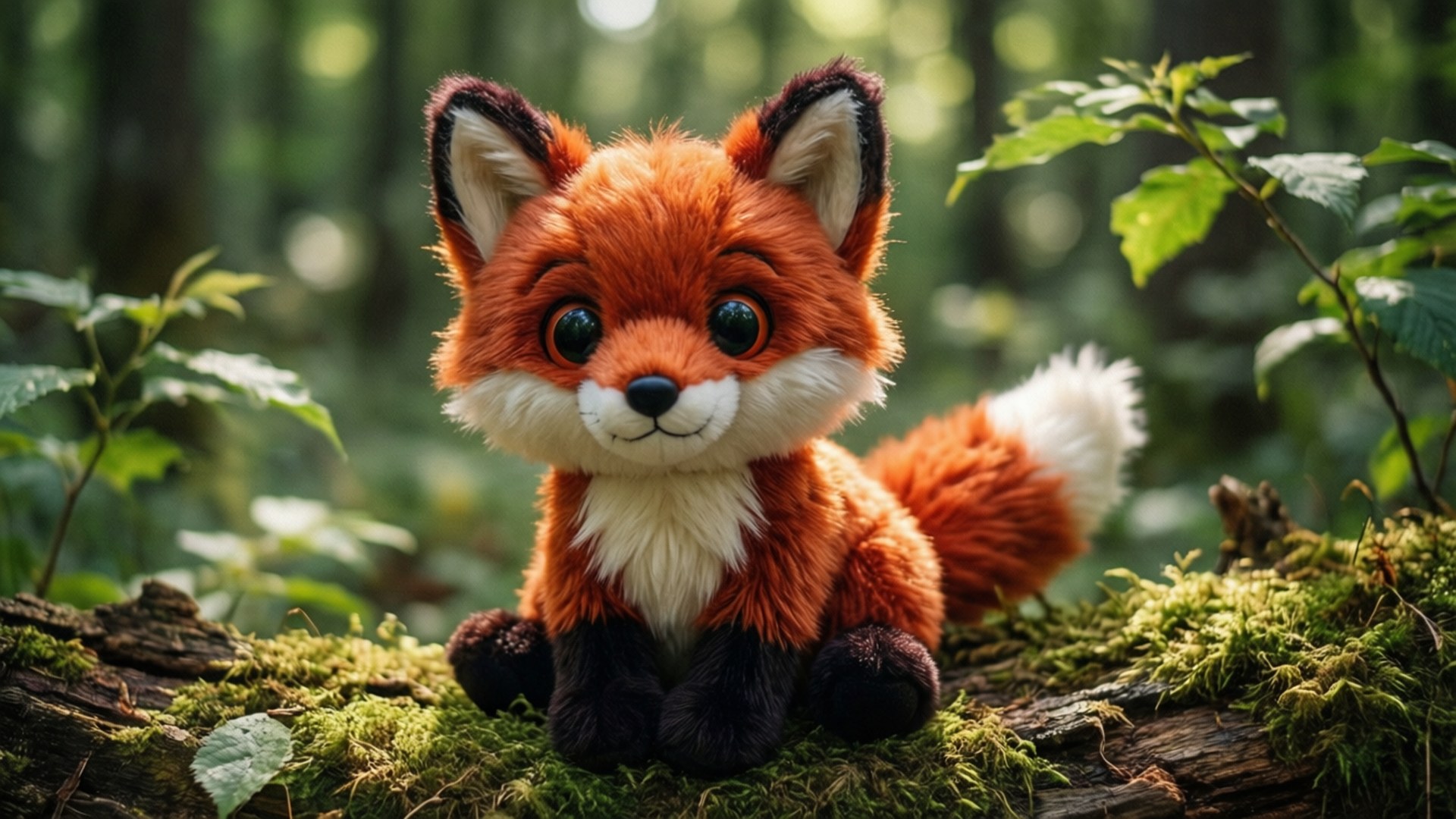 狐狸Beanie Boo森林木頭 壁紙