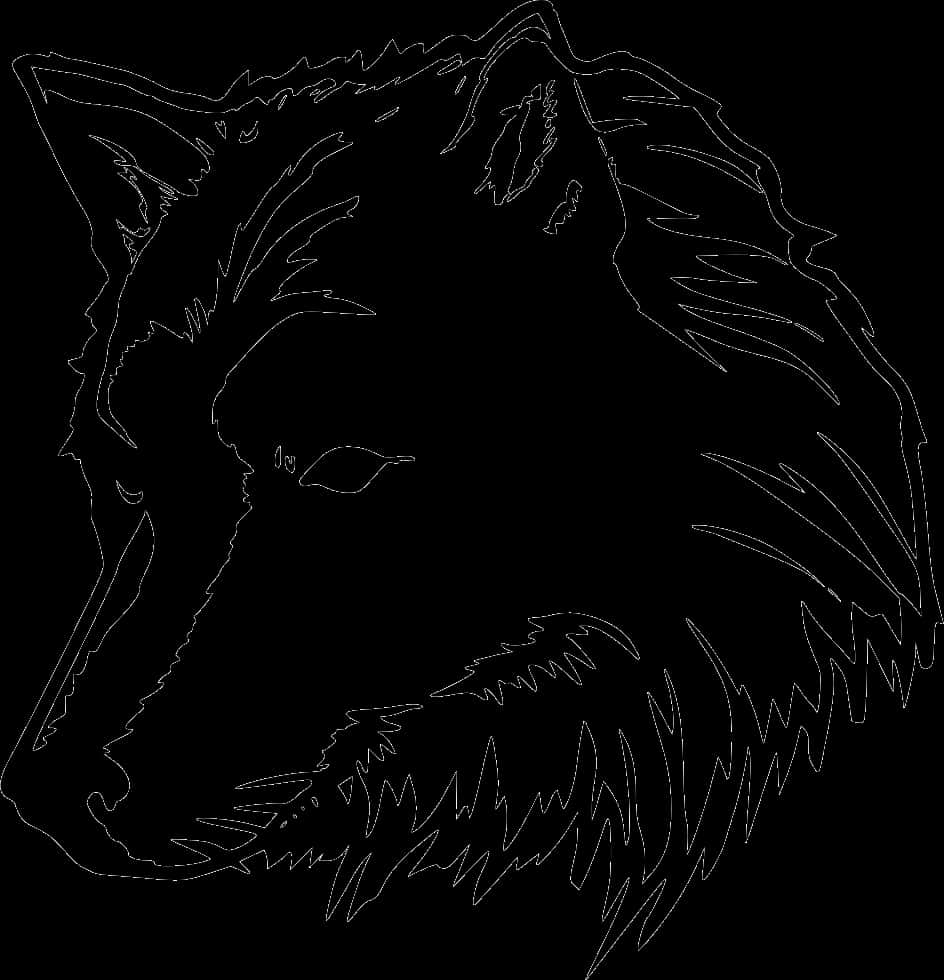 狼素描輪廓 壁紙