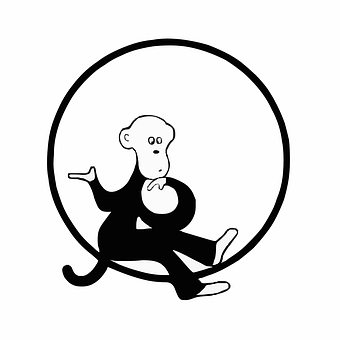 猴子在圓圈內向量藝術 壁紙