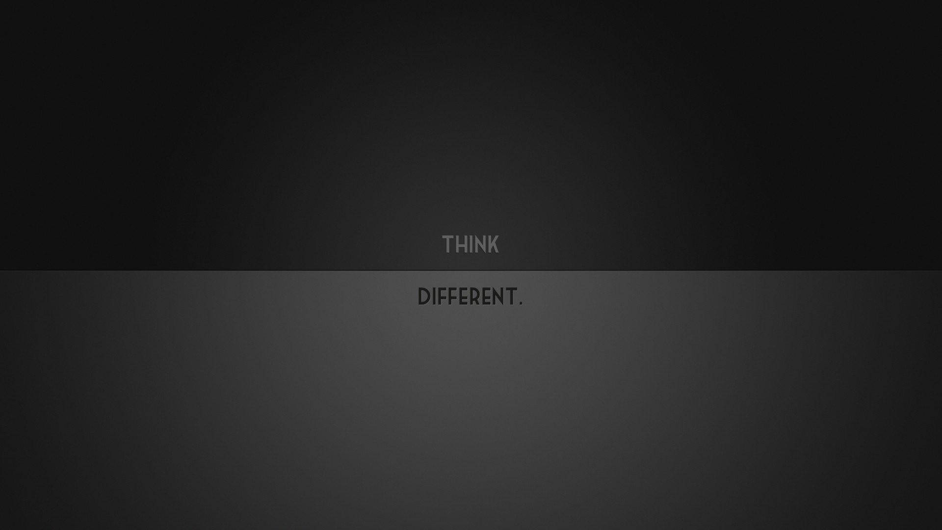 深灰色漸變背景，白色文字 THINK DIFFERENT 居中顯示。