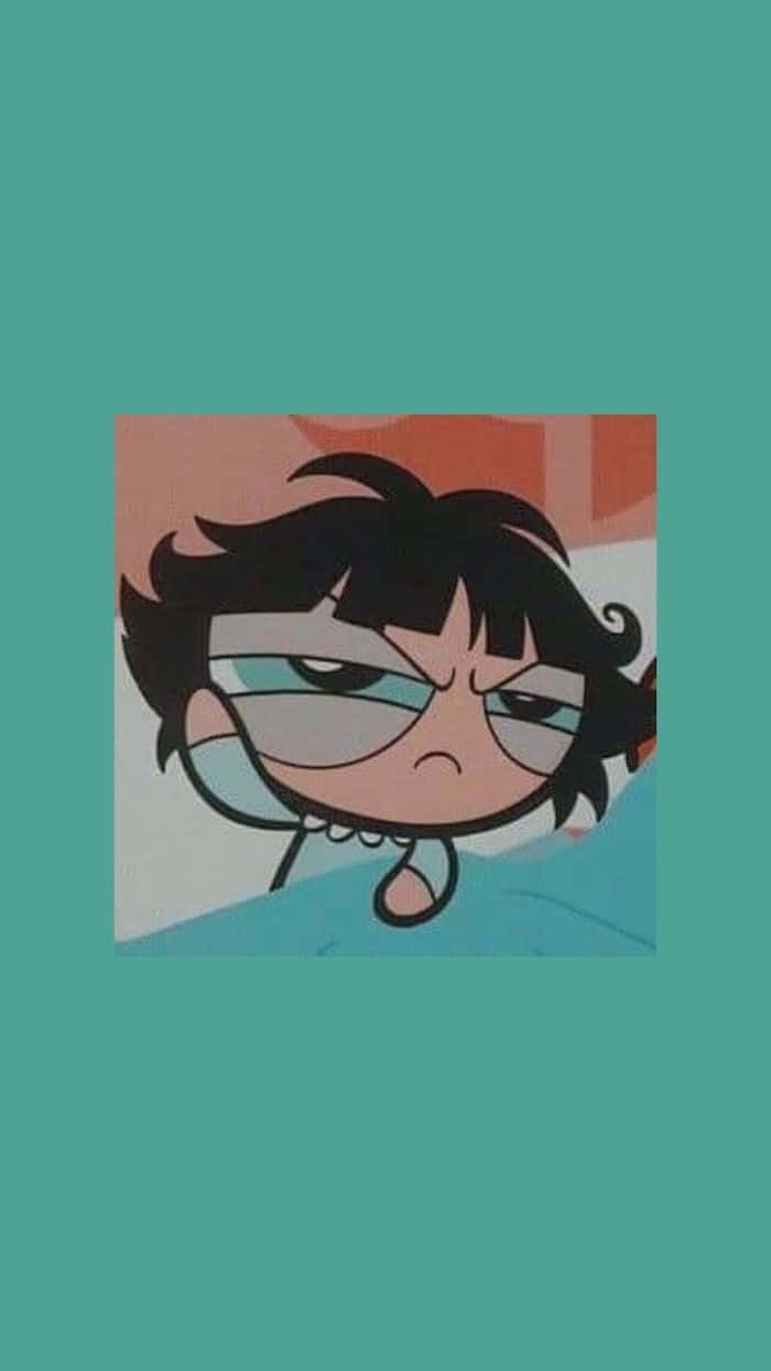 憤怒的動漫女孩，黑髮戴眼鏡，強烈地瞪著眼。